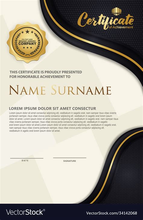 Luxury and elegant certificate template Royalty Free Vector