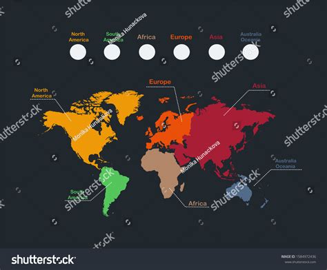 Infographics World Map Continents Blank 스톡 일러스트 1584972436 | Shutterstock