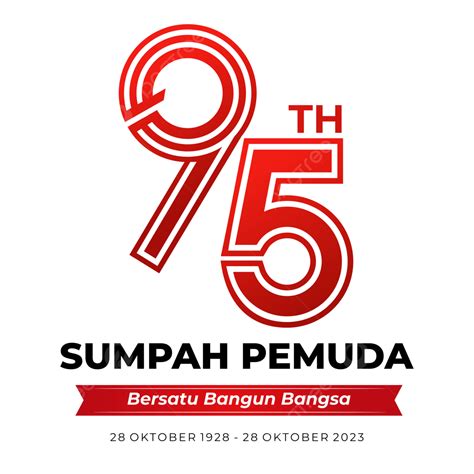 Logo Resmi Hari Sumpah Pemuda Ke 95 Tahun 2023 Dan Hsp Vektor, Hari Sumpah Pemuda 2023, Logo ...