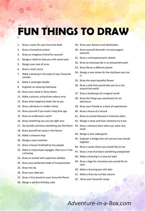 Drawing Challenge For Beginners | Drawing ideas list, Art journal challenge, Creative drawing ...