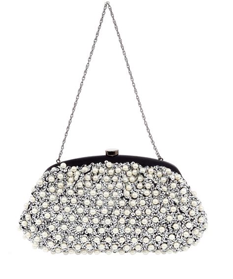 Lyst - Santi Beaded Pearl Clutch Bag in White