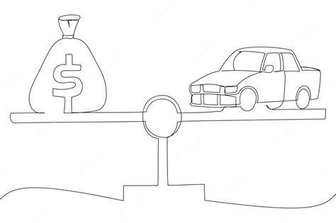 Premium Vector | Cartoon of car and money on scales buying car metaphor ...