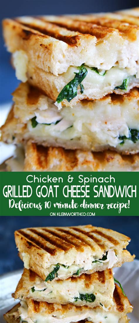 Chicken & Spinach Grilled Goat Cheese Sandwich - Yummi Haus