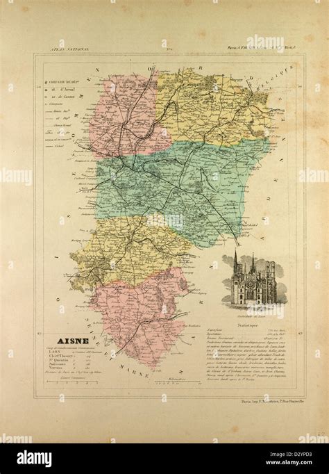 MAP OF AISNE FRANCE Stock Photo - Alamy