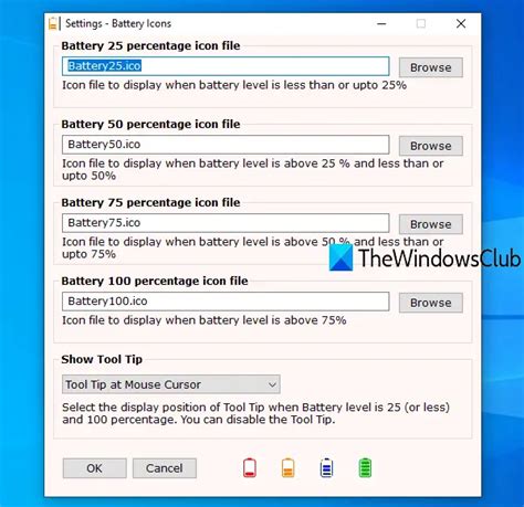 How to display custom Battery percentage icons in Windows 11/10