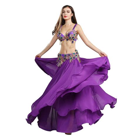 Buy ROYAL SMEELA Belly Dance Skirt Bra Belt Belly Dancing Costume Women ...