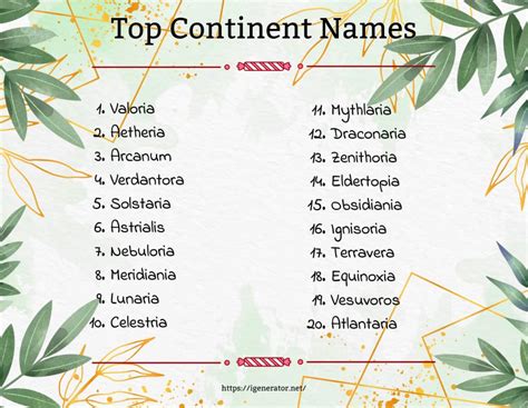 Continent Name Generator | 711 Continent Name Ideas