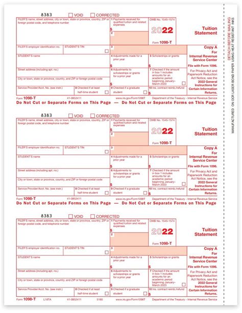 Students Printable 1098t Forms Western - Printable Forms Free Online