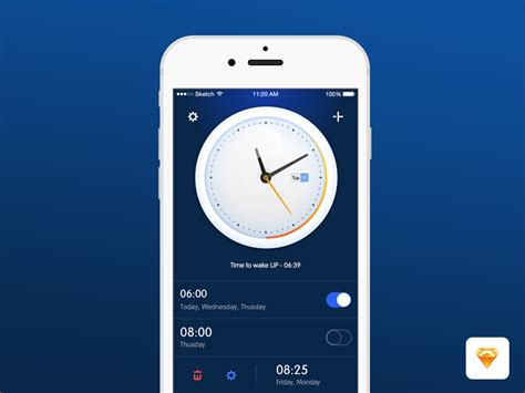 Alarm Clock App Sketch freebie - Download free resource for Sketch - Sketch App Sources