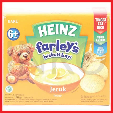 Jual HEINZ FARLEYS BISKUIT BAYI JERUK TINGGI ZAT BESI KALSIUM 120G di Seller inko - Curug ...