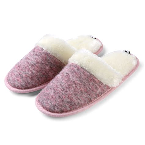 Women's Warm And Soft Plush Jade Twill Slippers with No-Slip Rubber Sole For Indoor, Outdoor ...