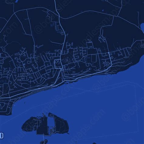 Great Island - Dark Blue Vector Map | Boundless Maps