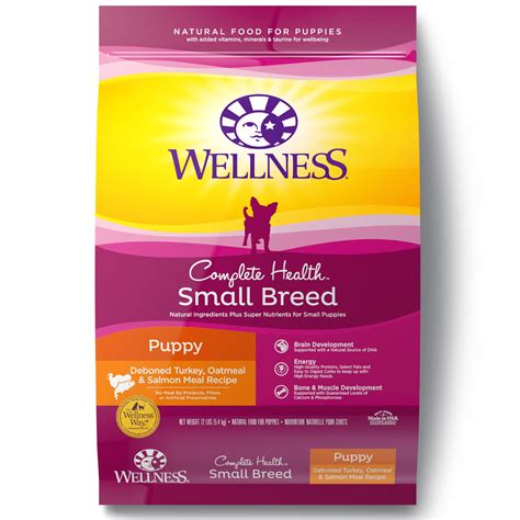 Wellness Small Breed Complete Health Turkey Oatmeal & Salmon Puppy Food ...