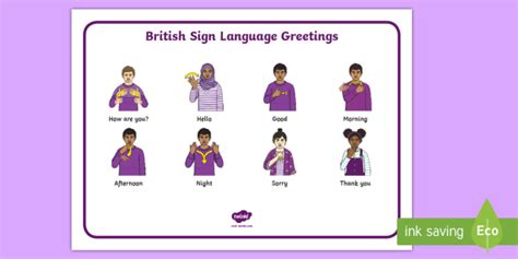 British Sign Language Word Mat (BSL) Greetings