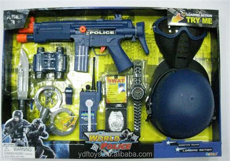 Funny policía juego juguete para los niños, juguete pistola policía conjunto--Identificación del ...