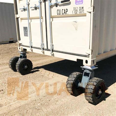 6000 8000 Lbs Pounds Heavy Duty Outdoor Rubber Dual Wheel Swivel Iso Cargo Shipping Container ...