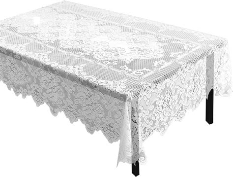 Table Cloths 70 x 120 in, Rectangle, Polyester Juvale White Lace ...