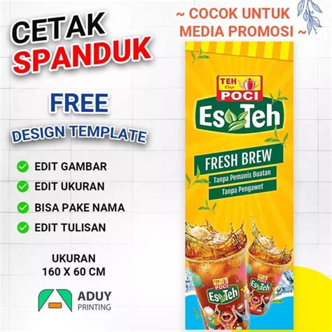 Banner Spanduk Es Teh Poci Viral Ukuran 60x160 Stand Banner | Es teh ...