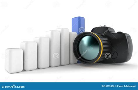 Camera with chart stock illustration. Illustration of lens - 95393436