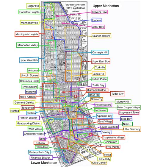 List Of Manhattan Neighborhoods - Wikipedia - Printable Map Of Times Square | Free Printable Maps