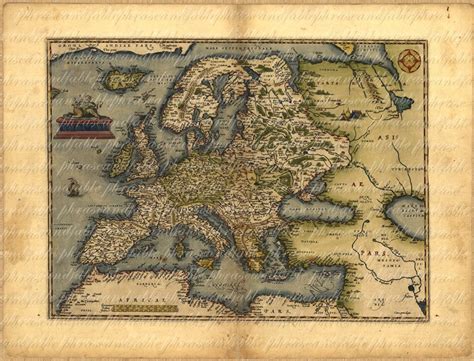 Old Map of Europe From 1500s 081 Ancient Old World Cartography - Etsy UK