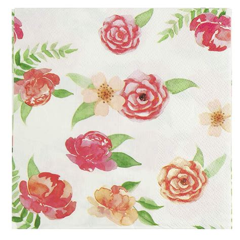 Floral Paper Napkins - 100-Pack Disposable Tea Party Napkins, Weddings ...