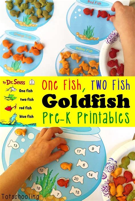 FREE One Fish Two Fish Goldfish Printables | Dr seuss preschool, Dr ...