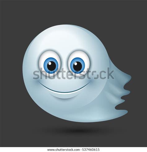 Cute Ghost Emoticon Emoji Smiley Vector Stock Vector (Royalty Free ...