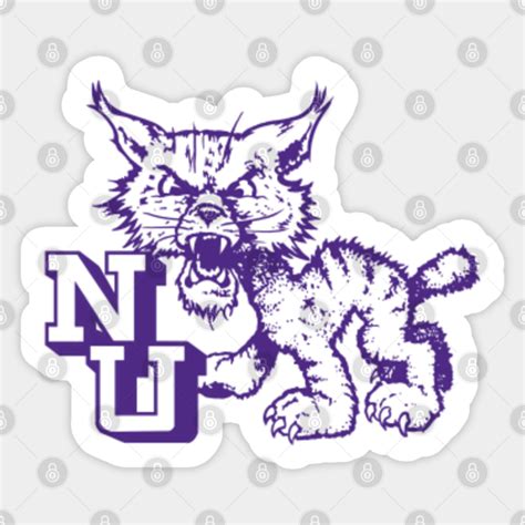 Northwestern Vintage Wildcat Mascot Logo - Northwestern - Sticker ...