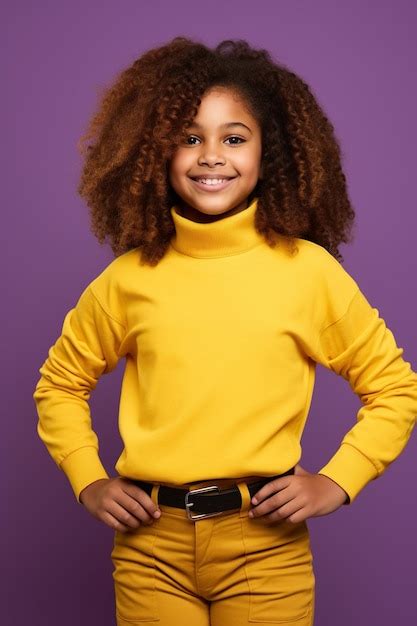 Premium Photo | Cute beautiful African American girl wear yellow stylish clothes isolated on ...