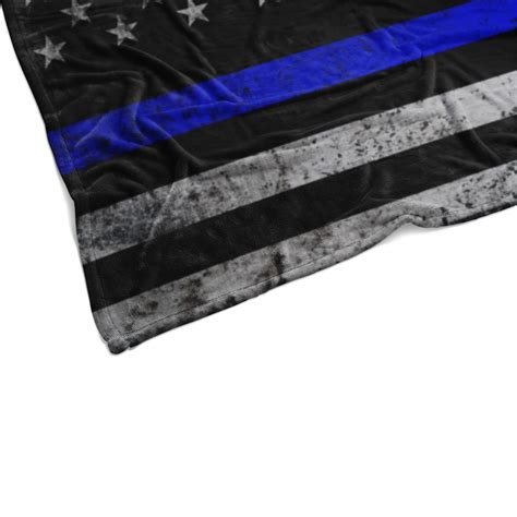 Police Officer Thin Blue Line Fleece Blanket