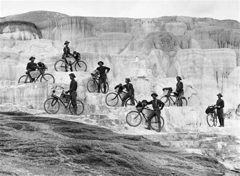 Buffalo Soldiers on bicycle patrol in Yellowstone National Park, 1896 [1600x1175] : r/HistoryPorn