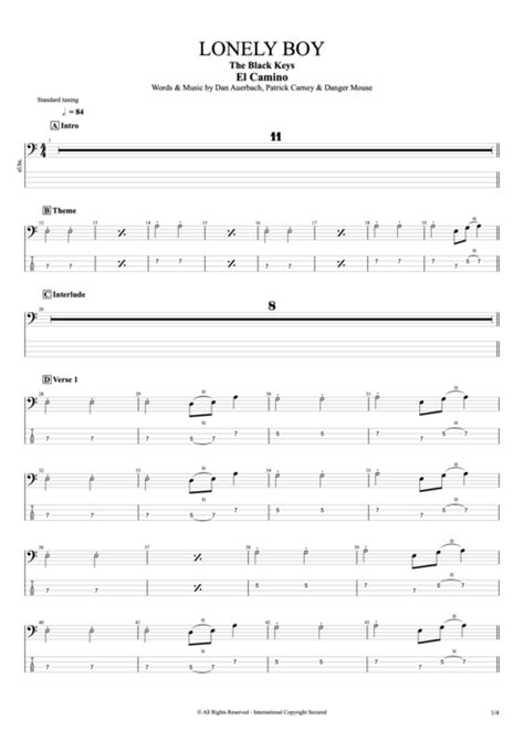 Lonely Boy Tab by The Black Keys (Guitar Pro) - Full Score | mySongBook