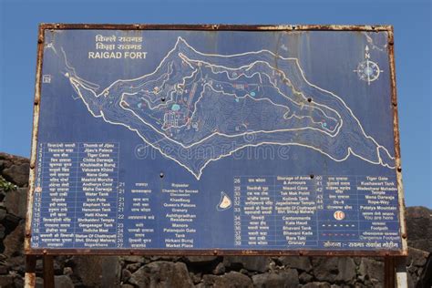 Map Board of Raigad Fort, Maharashtra, India Editorial Image - Image of journey, maharashtra ...