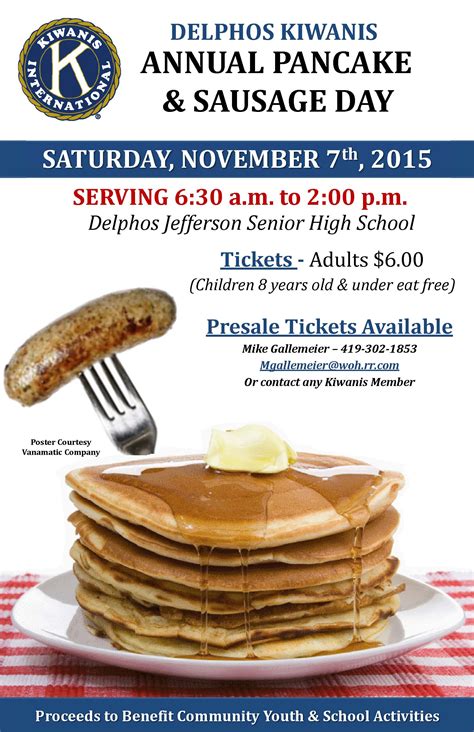 Kiwanis Pancake & Sausage Breakfast - Delphos Kiwanis Club