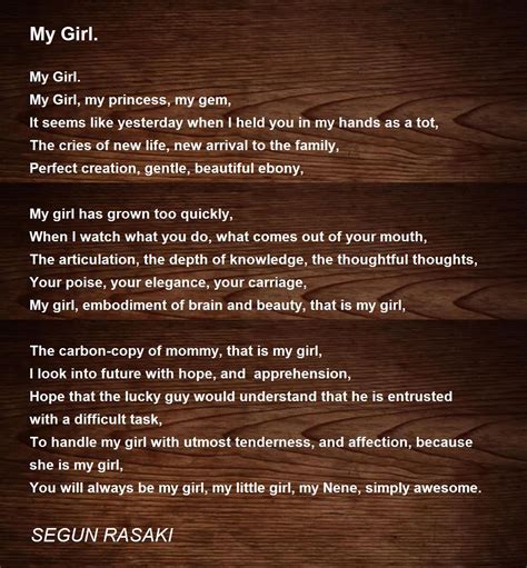 My Girl. - My Girl. Poem by SEGUN RASAKI