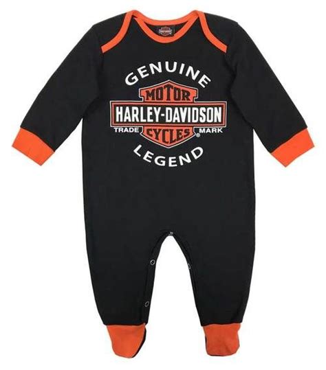 Harley-Davidson® Baby Boys' Interlock B&S Footed Coveralls, Black ...