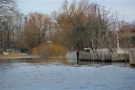 Premium Photo | Flooding of river in spring in town during melting of snow flooding city flood ...