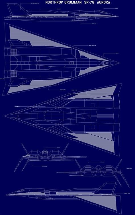 Northrop Grumman SR-78 Aurora blueprint call outs | Blueprints, Utility pole, Aurora