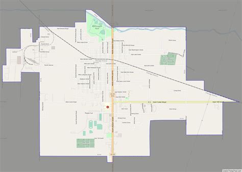 Map of Knox city, Indiana