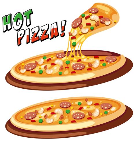 Two trays of Italian pizza 368744 Vector Art at Vecteezy