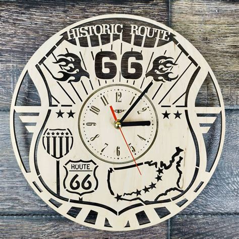 ROUTE 66 Wood Wall Clock Route 66 Wall Art Home Kitchen | Etsy