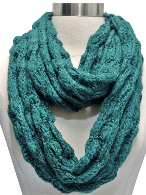 WINTER BUBBLE KNIT INFINITY CIRCLE SCARF | eBay