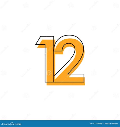 Number 12 Vector Template Design Illustration Design for Anniversary ...