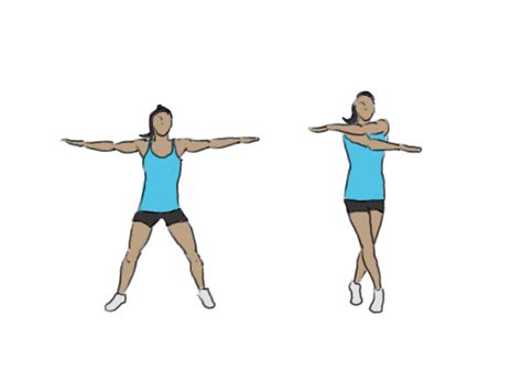 Cross body jumping jacks - GoFitnessPlan