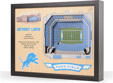 Detroit Lions NFL 25-Layer Stadium View Wall Art For Sale | Billiards N More