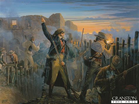 Crockett's Last Sunrise, at the Battle of the Alamo by Mark Churms. (P)