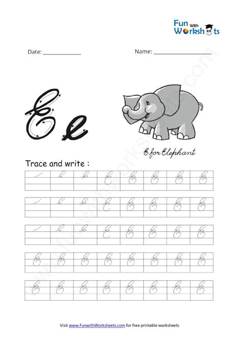 Capital E Handwriting | Download Printable Cursive Alphabet Free!