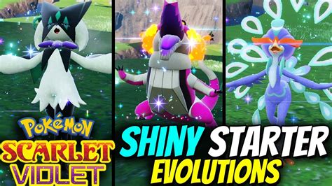 ALL SHINY STARTER POKEMON Evolutions in Pokemon Scarlet & Violet - YouTube