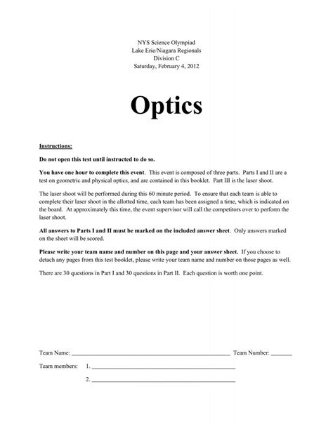 Optics - Science Olympiad Student Center